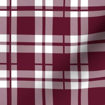 Bigger Scale Team Spirit Football Plaid in Texas A_M Maroon and White