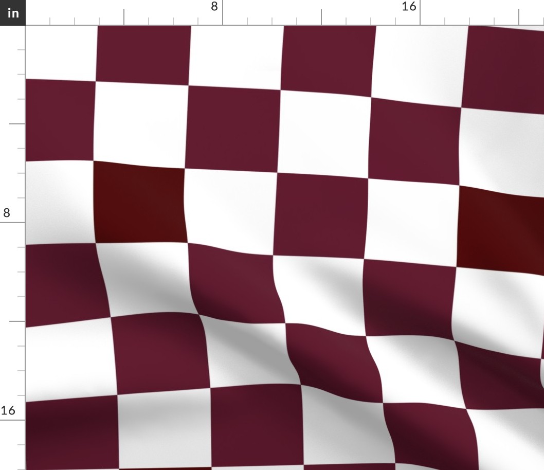 Large Scale Team Spirit Football Checkerboard in Texas A_M Maroon and White