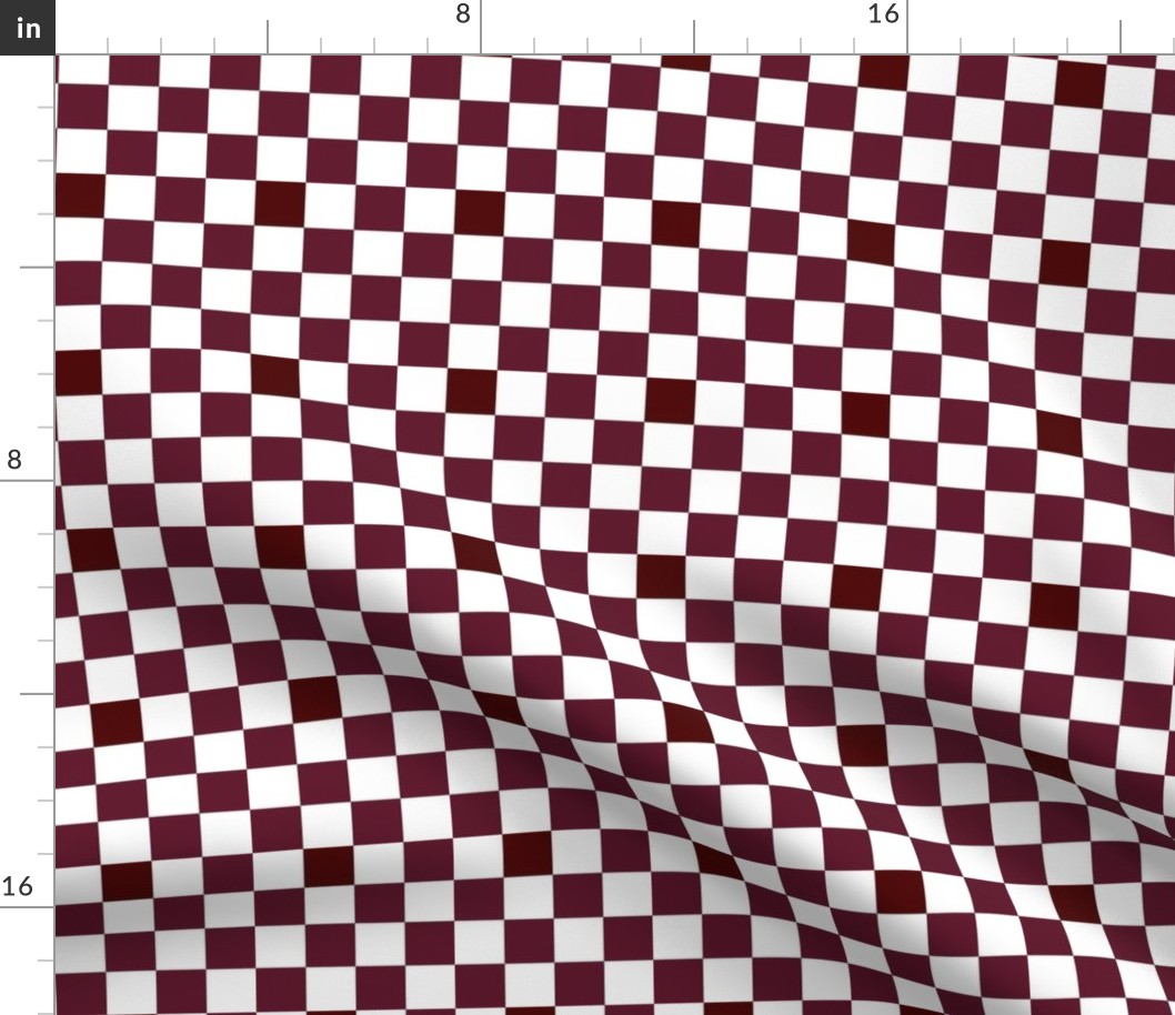Small Scale Team Spirit Football Checkerboard in Texas A_M Maroon and White