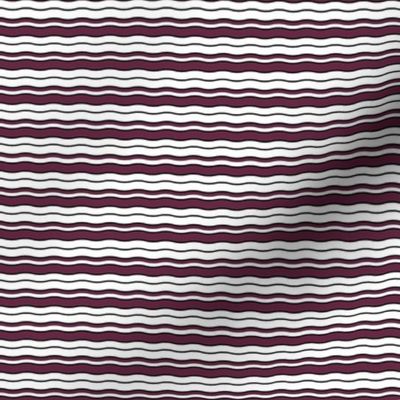Small Scale Team Spirit Football Wavy Stripes in Texas A_M Maroon and White