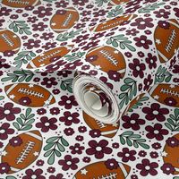 Medium Scale Team Spirit Football Floral in Texas A_M Maroon and White (2)