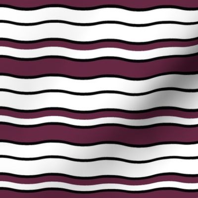 Large Scale Team Spirit Football Wavy Stripes in Texas A_M Maroon and White