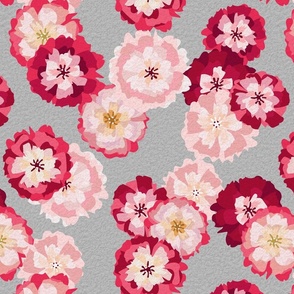 Cherry Blossom Floral Buckets - Soft Grey