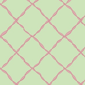 Pink Ribbon Lattice on a Green Field