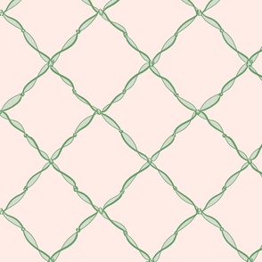 Pale Pink and Green Ribbon Lattice