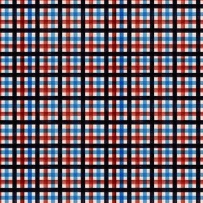 Winter Gingham Plaid Check in Neutral Red Black and Blue