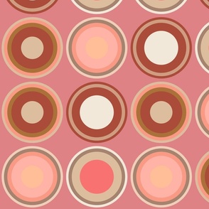 (XL) Circles in Peach Fuzz color palette on salmon pink