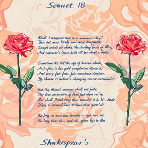 Love sonnet with roses peach