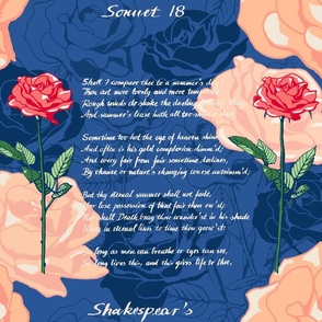 Love sonnet with roses blue