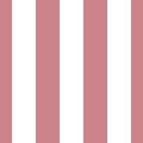 3 Inch Circus Tent Stripe in Dusty Rose and White