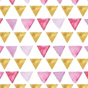 Watercolor Triangles - Geometric Stripe