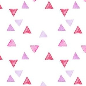 Watercolor Love Triangles - Valentines Day