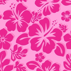 Three Pinks Hawaiian Flowers -Medium Size