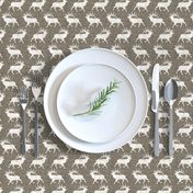 Elk on Linen - Small - Brown Sepia Animal Rustic Cabincore Boys Masculine Men Outdoors Hunting Cabincore Hunters