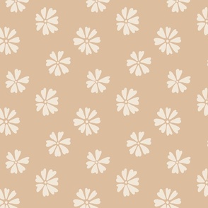 Baby Pink and Carnation Pink Simple Summer Flowers - Large scale