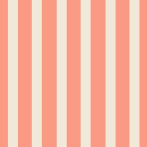 Vertical Tangier Stripes - Candy Stripes - Salmon Pink and Baby Pink - Pantone 2024 - large scale