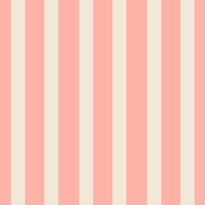 Vertical Tangier Stripes - Candy Stripes - Light Salmon Pink and Baby Pink - Pantone 2024 - large scale