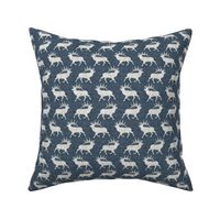 Elk on Linen - Small - Steel Blue Animal Rustic Cabincore Boys Masculine Men Outdoors Hunting Cabincore Hunters