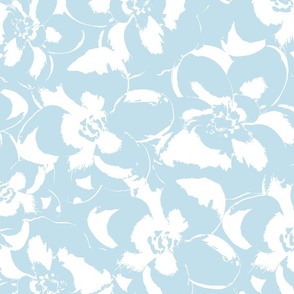 Large Bouncing Blooms Sky Blue