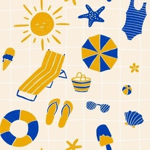 Sunny Days at the beach | Yellow and Blue