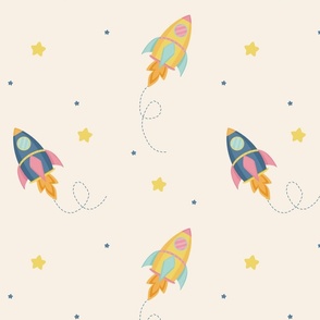 Rockets and stars - coordinate cute planets