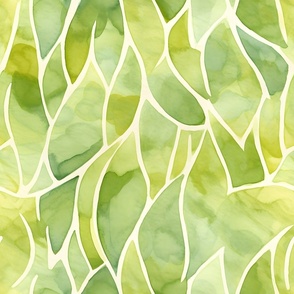 Organic Mosaic in Watercolor Greens