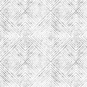 (MEDIUM) Minimalistic Stripy Squares in Distressed Grey texture on white