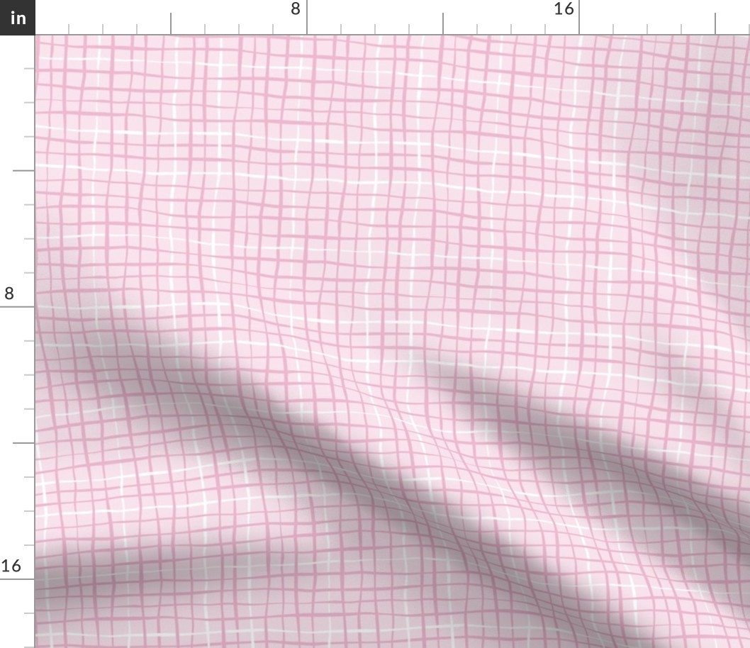 Linen weave in pink and white with texture
