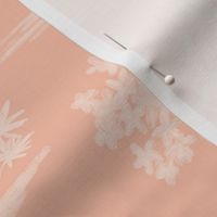 Serene handdrawn tropical land - pastel peach and off white // Medium scale