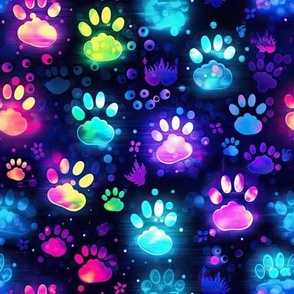 Neon Paws Paws Cats Dogs