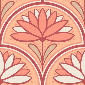 Welcoming-1920s-style-wallpaper-with-abstract-fuzz-peach-pristine-flowers-XL-jumbo