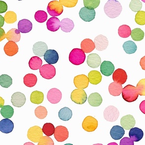 Festive watercolor dots Colorful confetti Modern geometric Jumbo Large