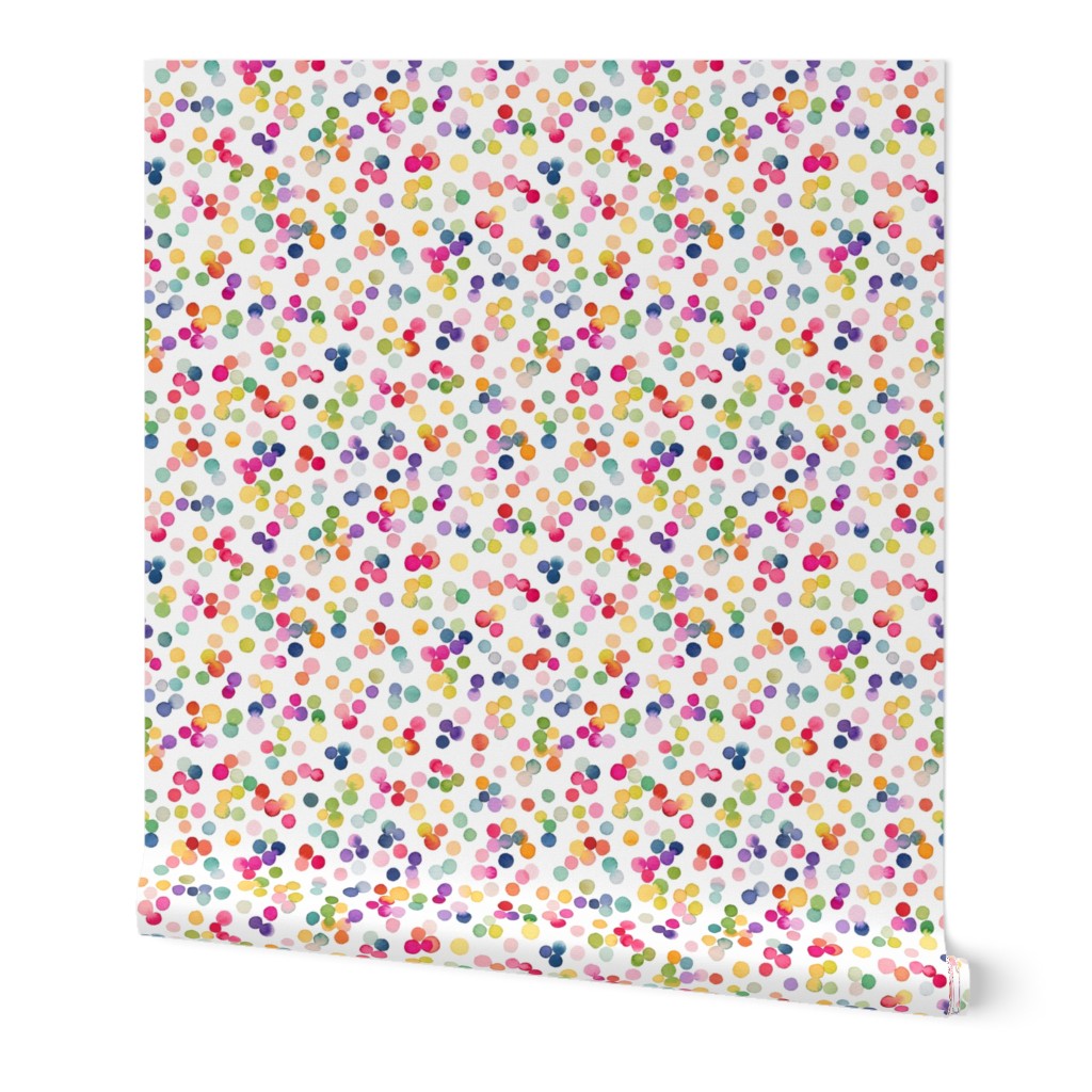 Festive watercolor dots Colorful confetti Modern geometric Small