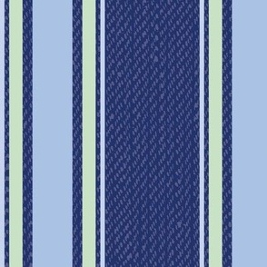 Ticking Stripe (Large) - Summer Blue, Acadia Green and Windmill Wings on Starry Night Blue  (TBS211)