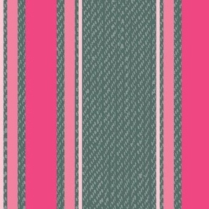 Ticking Stripe (Large) - Eucalyptus Flower Pink on Eucalyptus Leaf Green  (TBS211)