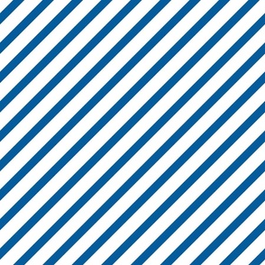 Blue Simple Bold Diagonal Lines on White , Striped Vector Seamless Pattern