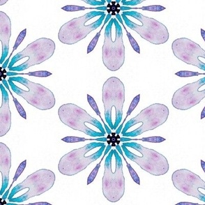 Retro flowers in purple and teal from Anines Atelier. Use the design for the kitchen and girls room decor