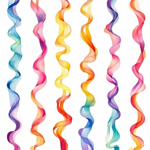 birthday rainbow ribbon watercolor - large