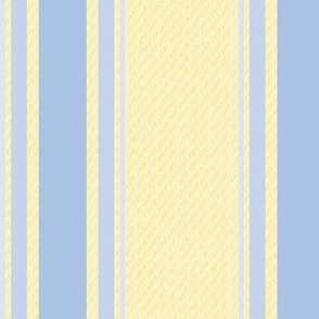 Ticking Stripe (Large) - Summer Blue and Windmill Wings on Winter Sunshine Yellow   (TBS211)