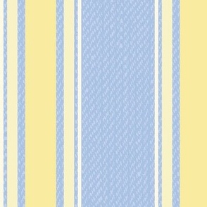 Ticking Stripe (Large) - Wildflowers Yellow and Winter Sunshine on Summer Blue   (TBS211)