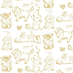 Golden Retrievers Large Scale Linework Only