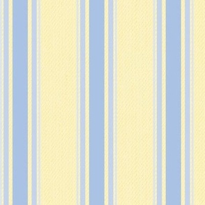 Ticking Stripe (Medium) - Summer Blue and Windmill Wings on Winter Sunshine Yellow   (TBS211)