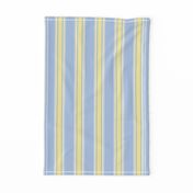 Ticking Stripe (Medium) - Light Yellow on Sky Blue