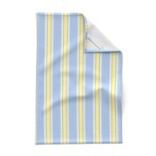 Ticking Stripe (Medium) - Light Yellow on Sky Blue