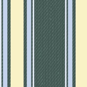 Ticking Stripe (Large) - Winter Sunshine Yellow and Windmill Wings Light Blue on Tarrytown Green   (TBS211)