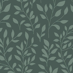 Botanical Minimalism | Large Scale | Sage Green, mint green | non-directional leaves