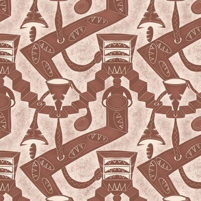 Bakery in cubism style, seamless pattern