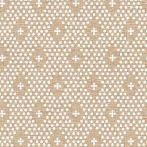 Ditsy block print diagonal golden tan