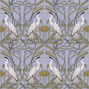 Herons art nouveau pattern