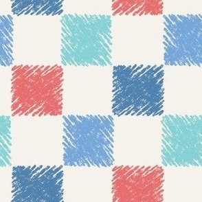 Large Chalk Checkers Americana Blue and Red